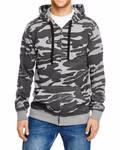 Burnside Kapuzenjacke mit Camo-Design und Reißverschluss, Green Camo XL, BU8615 – Bild 3