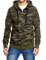 Burnside Kapuzenjacke mit Camo-Design und Reißverschluss – Green Camo