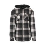 Burnside Flanelljacke mit Sherpa-Kapuze, Black - GreyXL, BU8620 – Bild 3