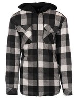 Burnside Flanelljacke mit Sherpa-Kapuze, Black - Grey – Black - Grey (Checked)