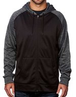 Burnside Leistungsstarkes Raglan Hoodie mit Kängurutasche – Black/Heather Charcoal