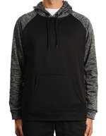 Burnside Leichter Herren Raglanpullover mit Kängurutasche – Black/Heather Charcoal