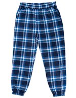 Burnside Karierte Flanell Joggerhose mit Taschen in – Blue - White (Checked)