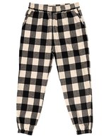 Burnside Karierte Flanell Joggerhose mit Taschen in – Ecru - Black (Checked)