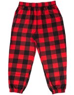 Burnside Karierte Flanell Joggerhose mit Taschen in – Red - Black (Checked)
