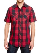 Burnside Buffalo Plaid Flanellhemd mit Brusttaschen, Black - White (Checked) S, BU9203 – Bild 3