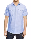 Burnside Chemise business tissée manches courtes, Black (White Heather) S, BU9247 – image 3