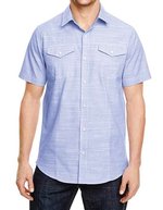 Burnside Gewebtes Business Hemd Kurzarm – Blue (White Heather)