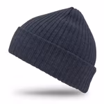 Brain Waves Nachhaltiger POLYLANA® Rib Beanie mit Umschlag, Black One Size, BW801953 – Bild 3