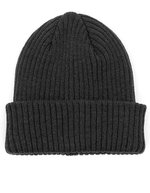 Brain Waves Nachhaltiger POLYLANA® Rib Beanie mit Umschlag – Dark Grey Melange