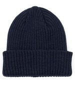 Brain Waves Nachhaltiger POLYLANA® Rib Beanie mit Umschlag – Navy