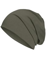 Brain Waves Bio-Baumwolle 24/7 Beanie Doppellagig, Black One Size, BW8021 – Oliva