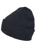 BuildYourBrand Schwarzes Heavy Knit Beanie mit Umschlag, Burgundy One Size, BY001 – Navy