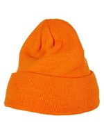 BuildYourBrand Schwarzes Heavy Knit Beanie mit Umschlag, Burgundy One Size, BY001 – Orange