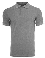 BuildYourBrand Polo Piqué Shirt Slim-Fit Baumwolle in – Heather Grey