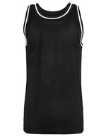 BuildYourBrand Mesh Tanktop mit Longcut und Rippbündchen – Black/White