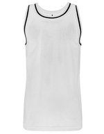 BuildYourBrand Mesh Tanktop mit Longcut und Rippbündchen – White/Black