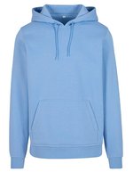BuildYourBrand Heavy Hoodie mit Kängurutasche und Kapuze, Cobalt Blue L, BY011 – Azzurro polvere