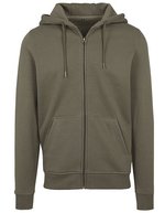 BuildYourBrand Kapuzenpullover mit verdecktem Reißverschluss, Bark S, BY012 – Olive