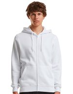 BuildYourBrand Kapuzenpullover mit verdecktem Reißverschluss, Bark S, BY012 – White