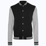 Herren Collegejacke Basic – Black/Heather Grey