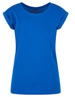T-Shirt mit verlängertem Schulterbereich für Damen – Bright Blue