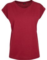 T-Shirt mit verlängertem Schulterbereich für Damen – Burgundy
