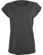 BuildYourBrand T-Shirt mit verlängertem Schulterbereich für Damen, Magic Salvia XL, BY021 – Antracite (Melange)