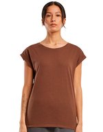 BuildYourBrand T-Shirt mit verlängertem Schulterbereich für Damen, Magic Salvia XL, BY021 – Cioccolato Marrone