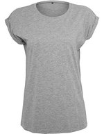 BuildYourBrand T-Shirt mit verlängertem Schulterbereich für Damen, Magic Salvia XL, BY021 – Melange Grigio