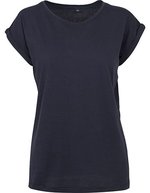 BuildYourBrand T-Shirt mit verlängertem Schulterbereich für Damen, Magic Salvia XL, BY021 – Blu navy