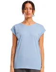 T-Shirt con spalla allungata da Donna – Powder Blue