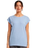 BuildYourBrand T-Shirt mit verlängertem Schulterbereich für Damen, Magic Salvia XL, BY021 – Azzurro polvere