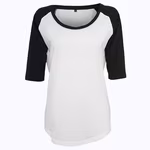T-shirt 3/4 con maniche raglan da Donna – White/Black