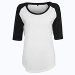 3/4 T-Shirt mit Raglan-Ärmeln für Damen – White/Black