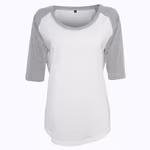 T-shirt 3/4 con maniche raglan da Donna – White/Heather Grey