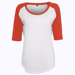 T-shirt 3/4 con maniche raglan da Donna – White/Red