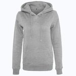 BuildYourBrand Heavy Hoody mit Kängurutasche für Damen, Black XS, BY026 – Heather Grey