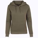 Felpa con cappuccio Heavy con Tasca a Marsupio da Donna – Olive