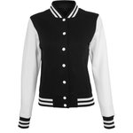 Collegejacke mit gestreiften Ripp-Bündchen für Damen – Bild 2