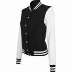 Collegejacke mit gestreiften Ripp-Bündchen für Damen – Bild 5