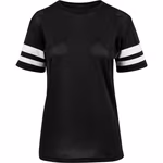 BuildYourBrand T-Shirt with Mesh Stripes for Women, Black/White XS, BY033 – image 3