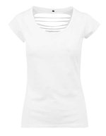 BuildYourBrand T-Shirt mit offenem Rücken für Damen, White XS, BY035 – White