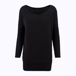 BuildYourBrand T-shirt manches longues en viscose, extra long – Black