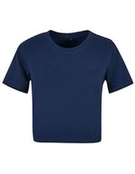 BuildYourBrand Cropped Tee aus Single Jersey für Damen, Grey XS, BY042 – Blu navy chiaro
