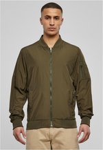 BuildYourBrand Build Your Brand Nylon Bomber Jacket Dark Olive S (BY045), BY045 – Bild 1