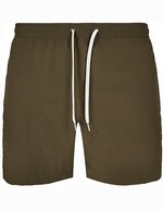 BuildYourBrand Nylon Badehosen mit Taschen und Futter, Black XS, BY050 – Olive