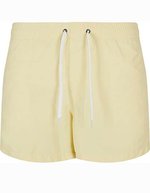 BuildYourBrand Nylon Badehosen mit Taschen und Futter, Black XS, BY050 – Soft Yellow