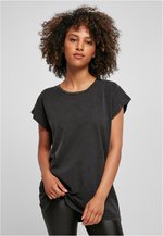 Acid Washed T-Shirt mit Schulterdetails für Damen – Bild 1