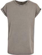 Acid Washed T-Shirt mit Schulterdetails für Damen – Bild 2